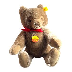 Steiff Original Teddy Bear 12” Genuine Mohair Button Red Ribbon 0202/36 WIth Tag